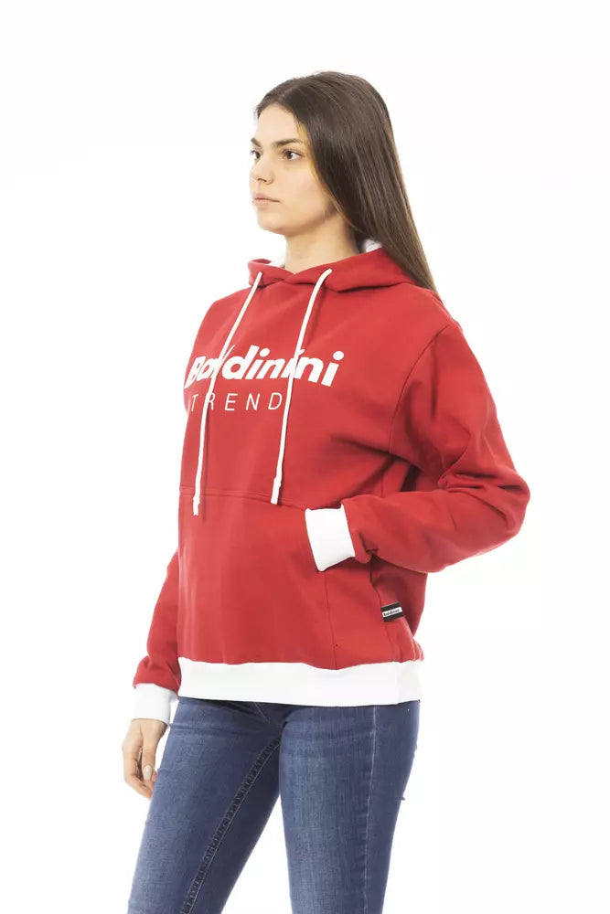 Baldinini Trend Red Cotton Hoodie for Women