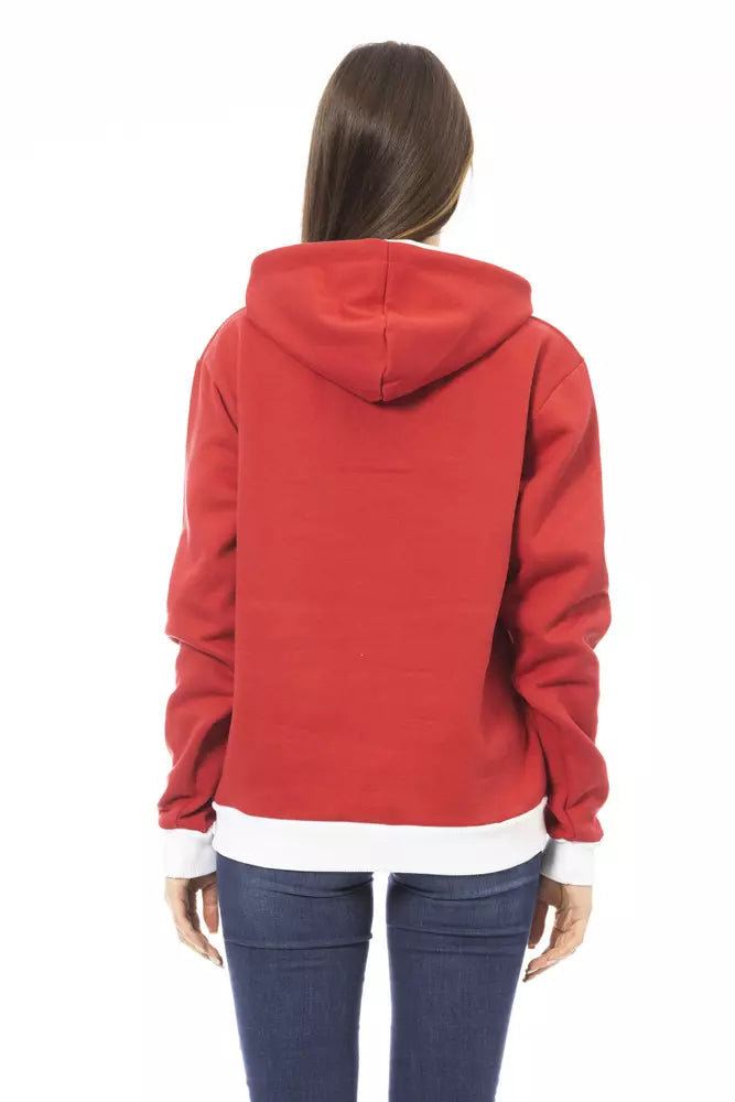 Baldinini Trend Red Cotton Hoodie for Women