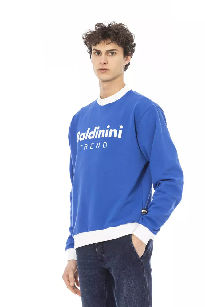 Baldinini Trend Blue Cotton Sweater for Men