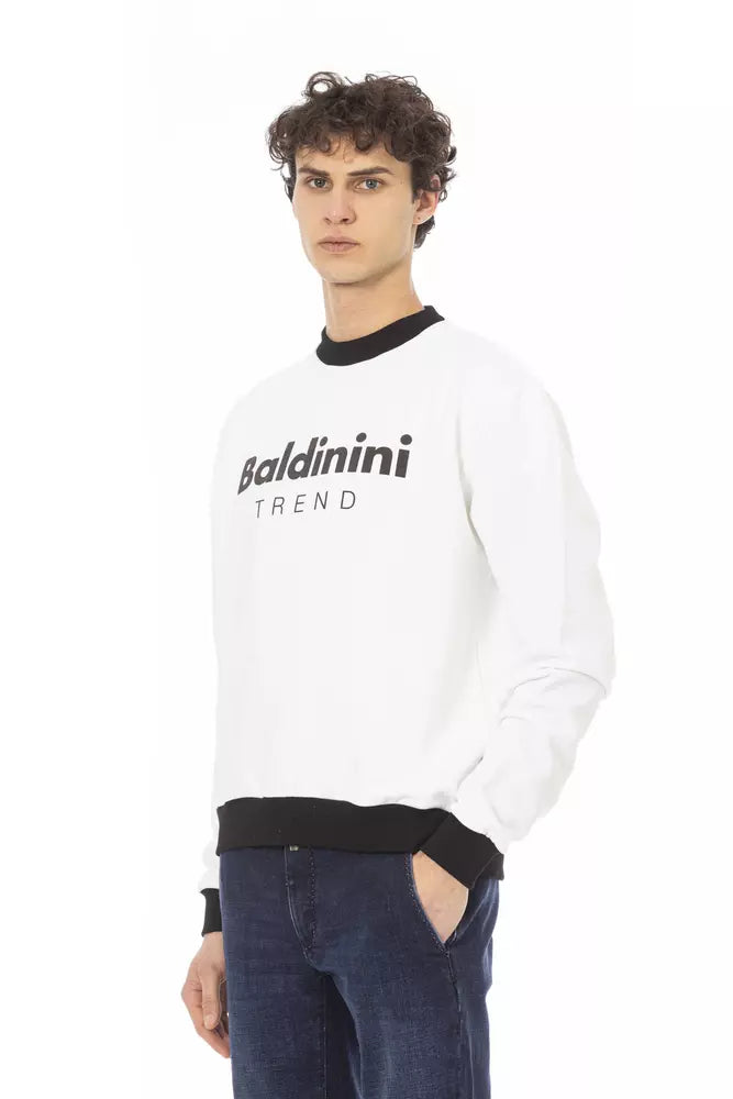 Baldinini Trend Weißer Baumwollpullover für Männer