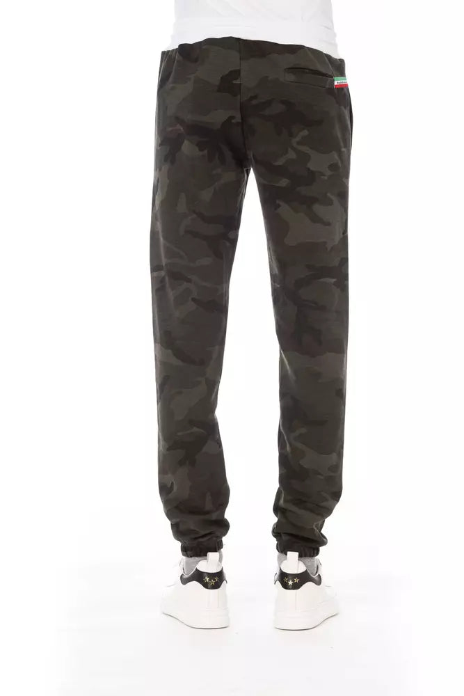 Baldinini Trend Green Cotton Men's Sports Pants