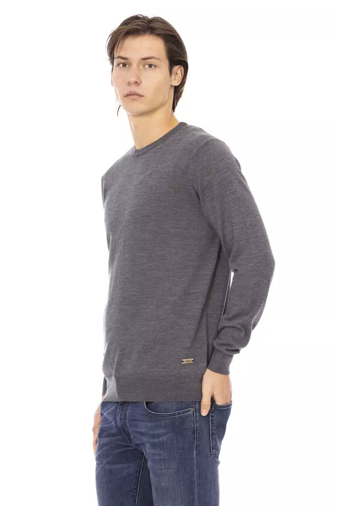 Baldinini Trend Gray Fabric Men's Sweater