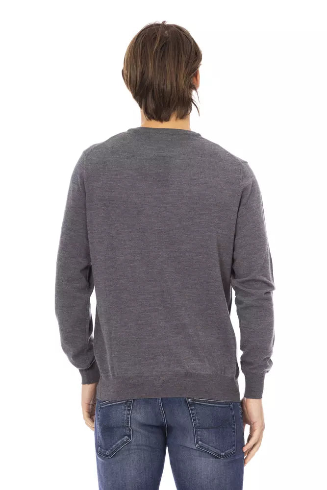 Baldinini Trend Gray Fabric Men's Sweater