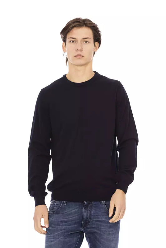 Baldinini Trend Blue Fabric Men's Sweater