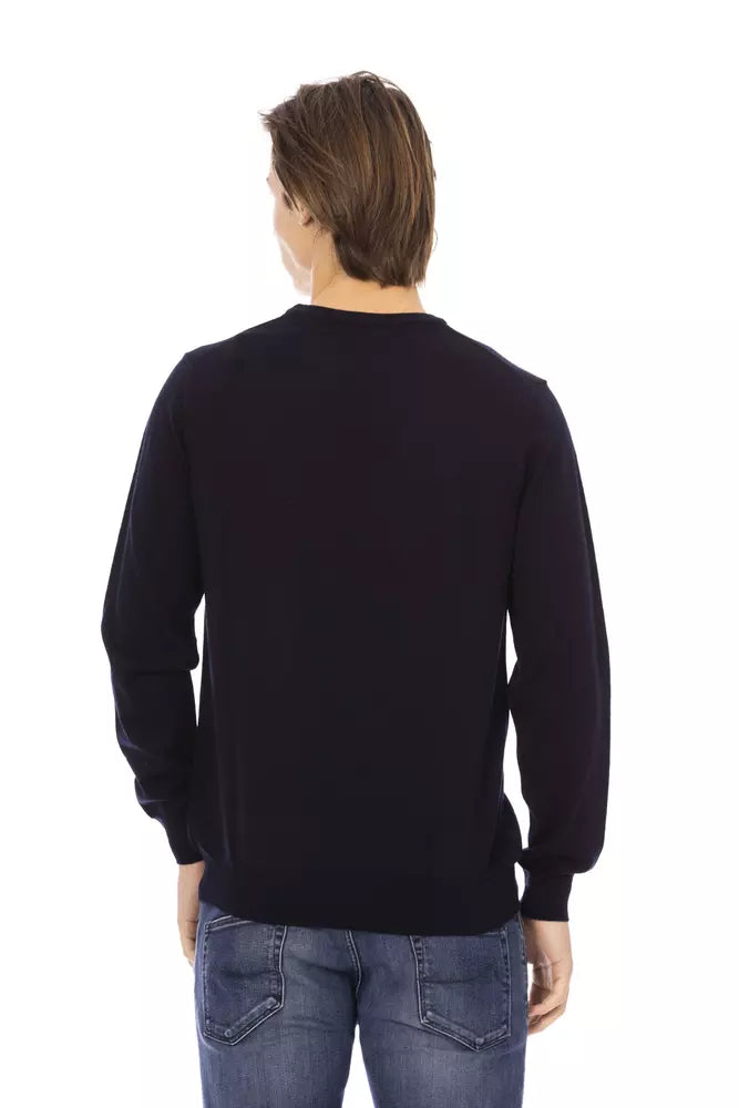 Baldinini Trend Blue Fabric Men's Sweater