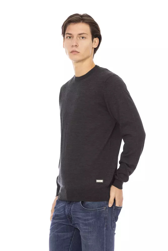 Baldinini Trend Gray Fabric Men's Sweater