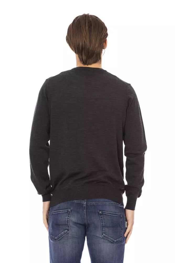 Baldinini Trend Gray Fabric Men's Sweater