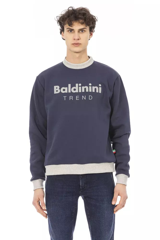 Baldinini Trend Blue Cotton Sweater for Men