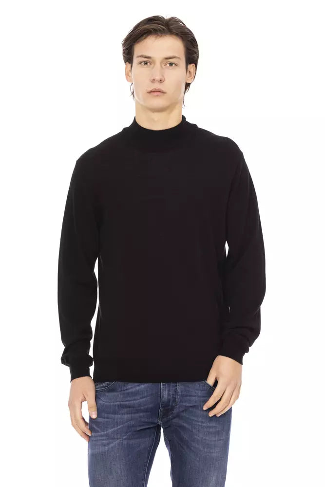 Baldinini Trend Schwarzer Stoff Männer Pullover