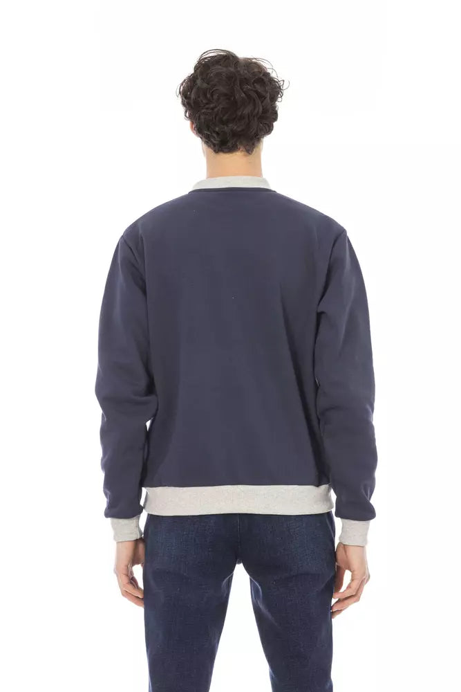 Baldinini Trend Blue Cotton Sweater for Men