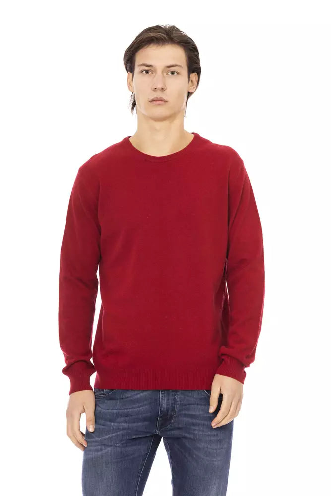 Baldinini Trend Sweater made of red wool for men