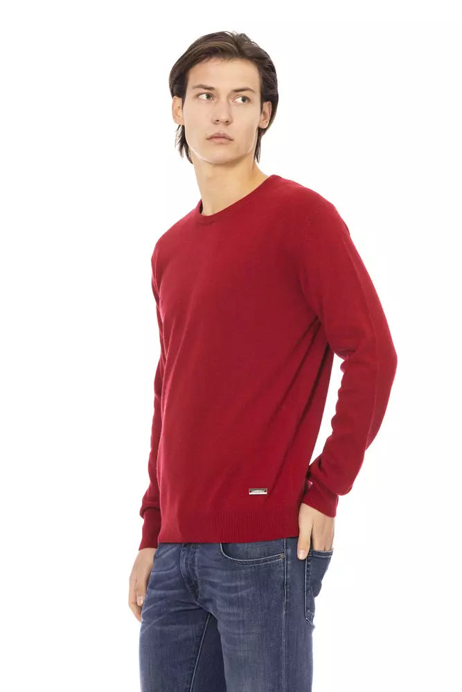 Baldinini Trend Sweater made of red wool for men