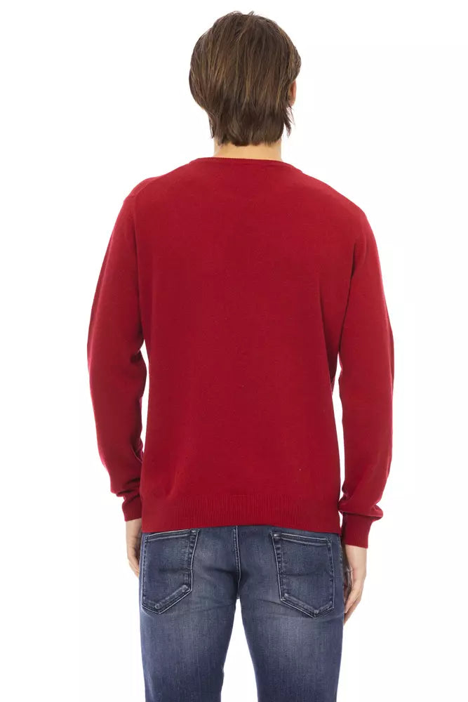 Baldinini Trend Sweater made of red wool for men