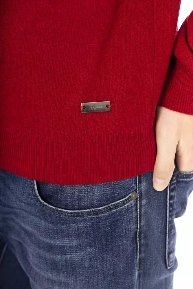 Baldinini Trend Sweater made of red wool for men