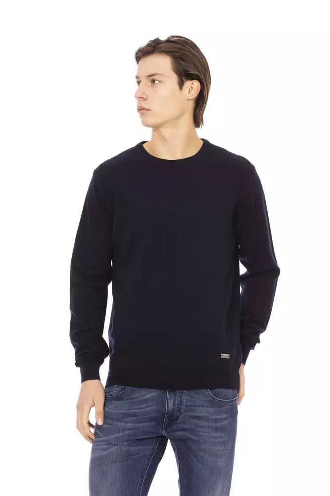 Baldinini Trend Blue Wool Sweater for Men