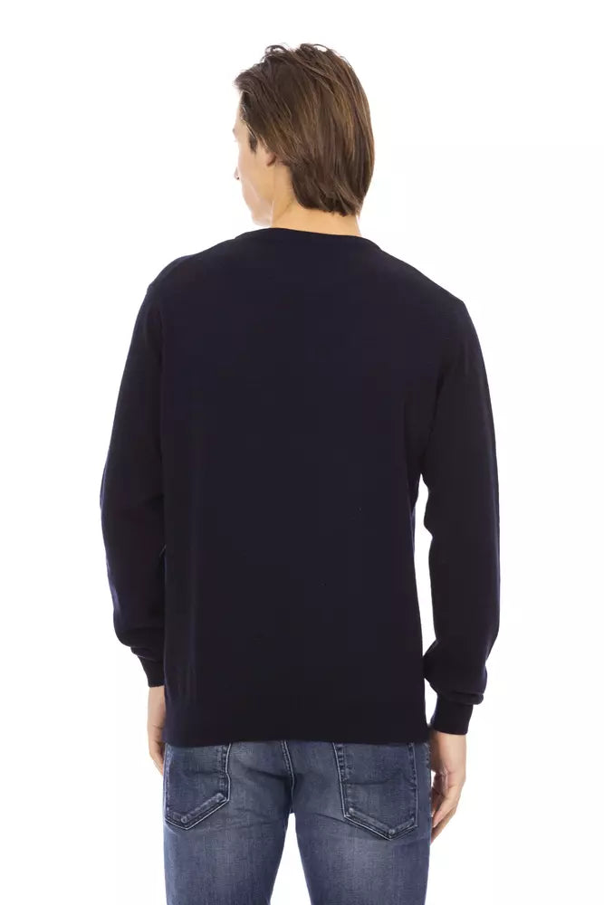 Baldinini Trend Blue Wool Sweater for Men