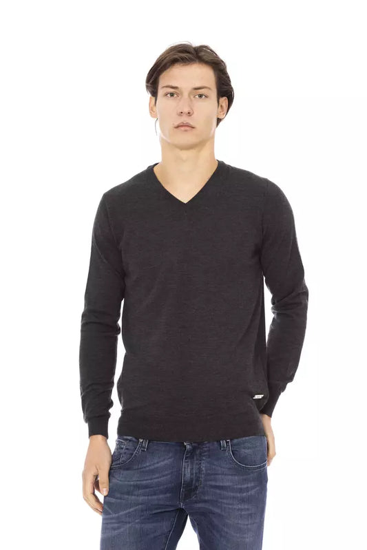 Baldinini Trend Gray Fabric Men's Sweater