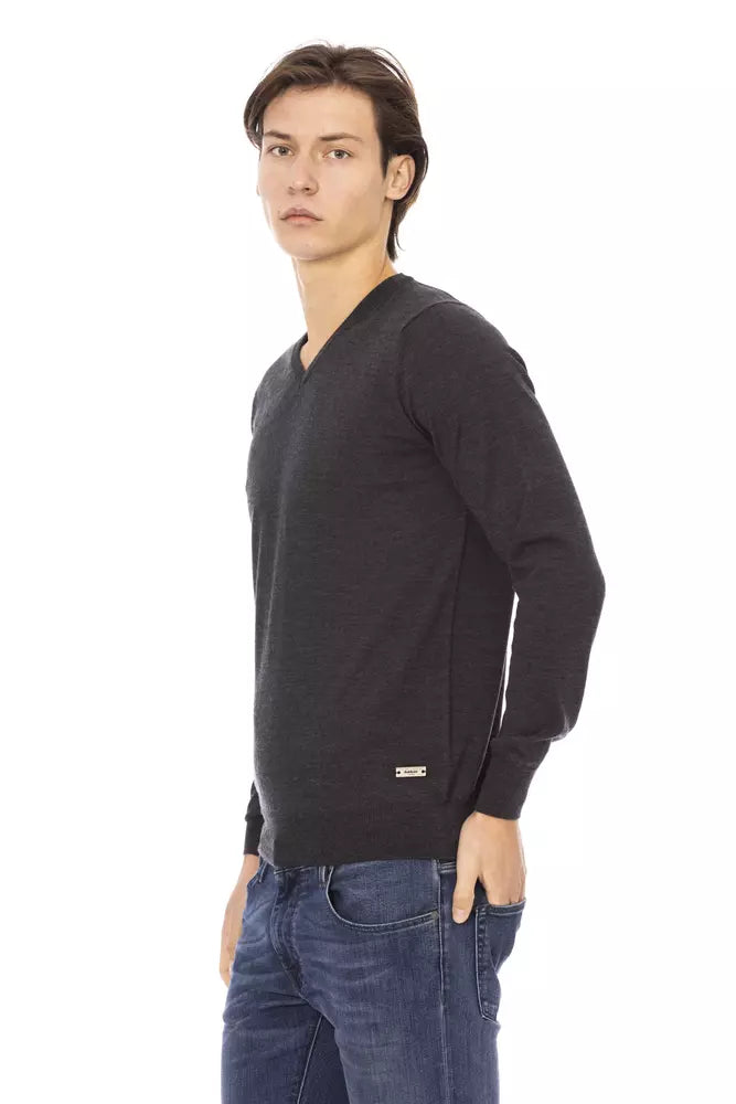 Baldinini Trend Gray Fabric Men's Sweater