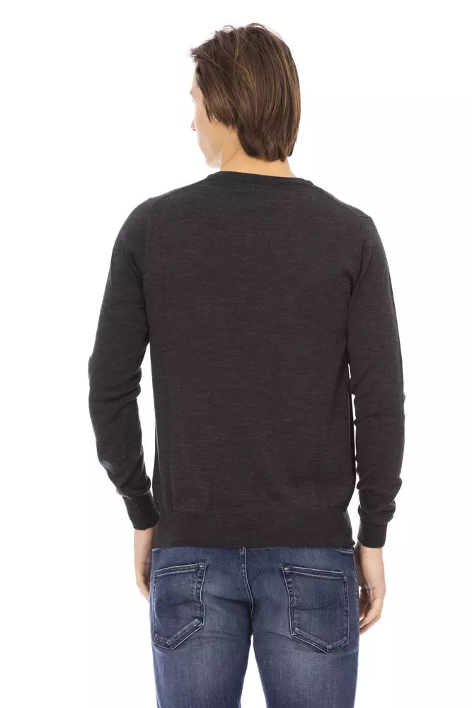 Baldinini Trend Gray Fabric Men's Sweater