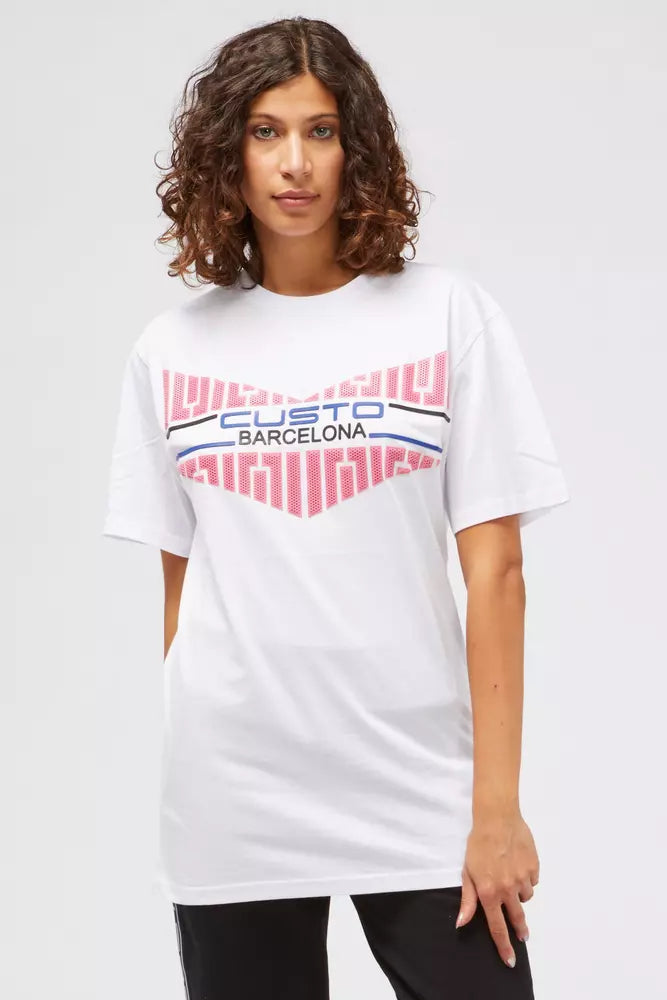 Custo Barcelona Weißes Baumwoll-T-Shirt für Frauen