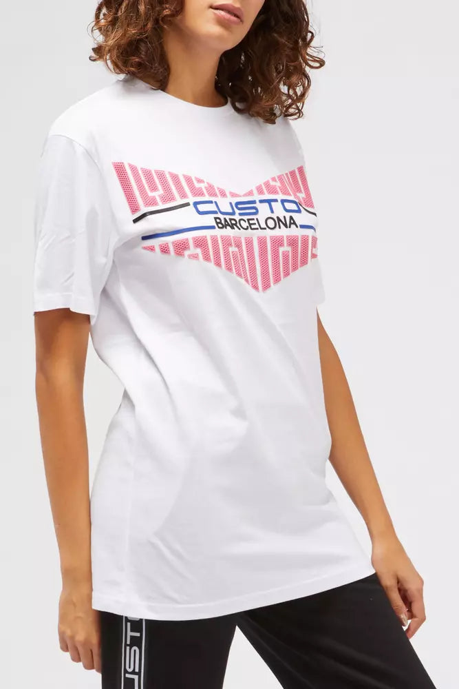 Custo Barcelona Weißes Baumwoll-T-Shirt für Frauen