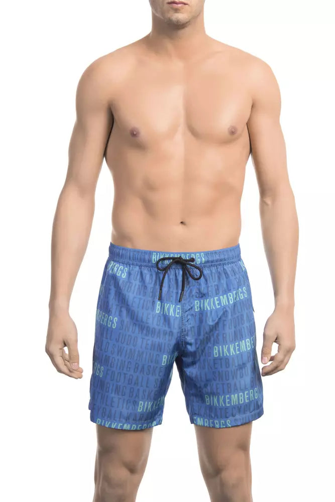 Bikkembergs Blue Polyester Men's Swim Shorts