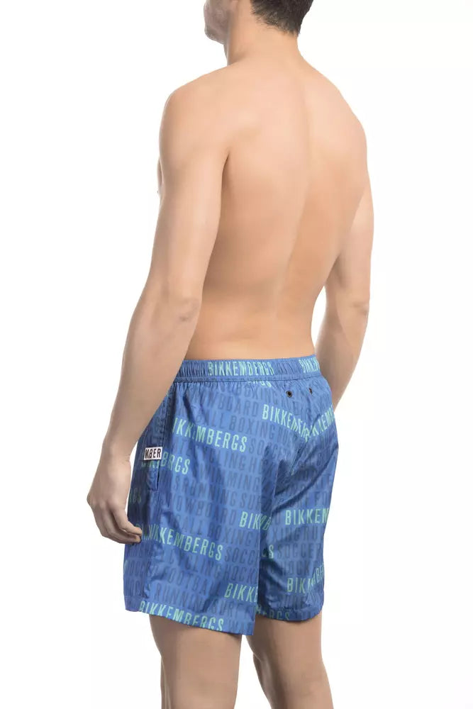 Bikkembergs Blue Polyester Men's Swim Shorts