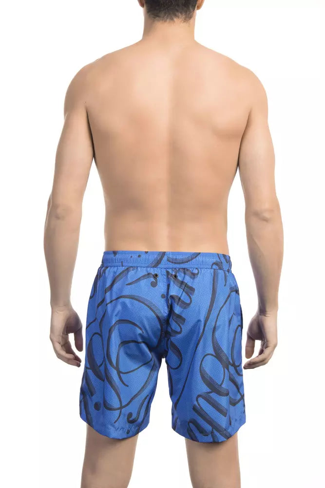 Bikkembergs Blue Polyester Men's Swim Shorts