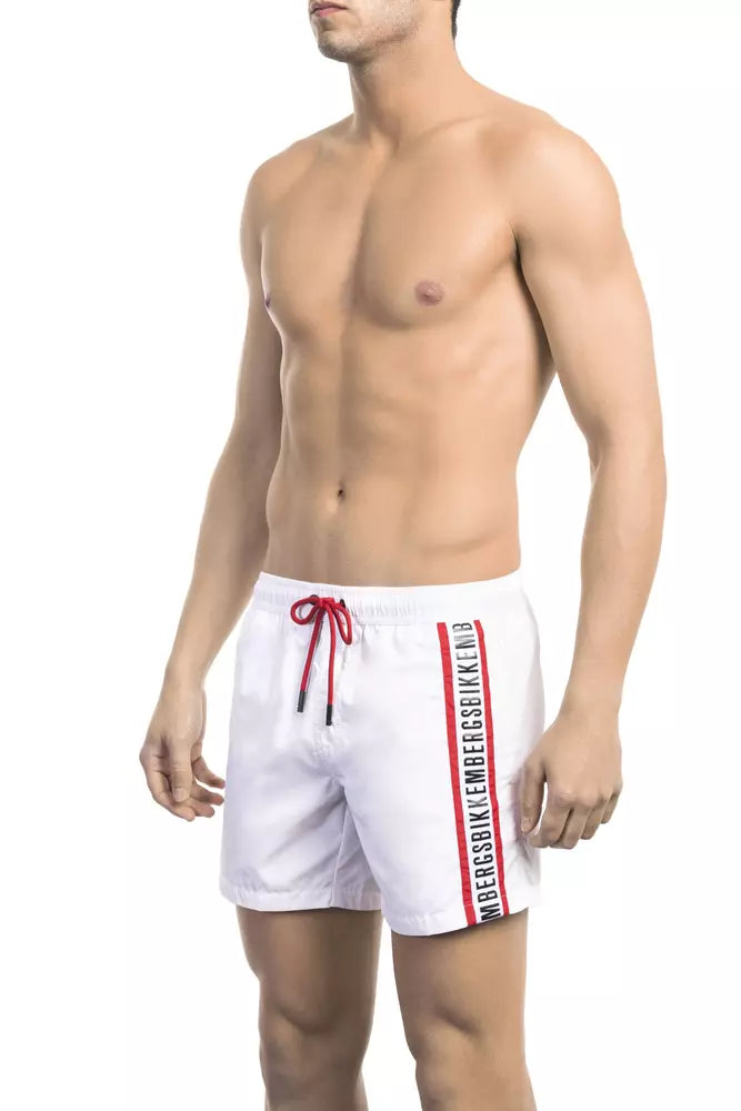 Bikkembergs White Polyamide Men's Swim Shorts