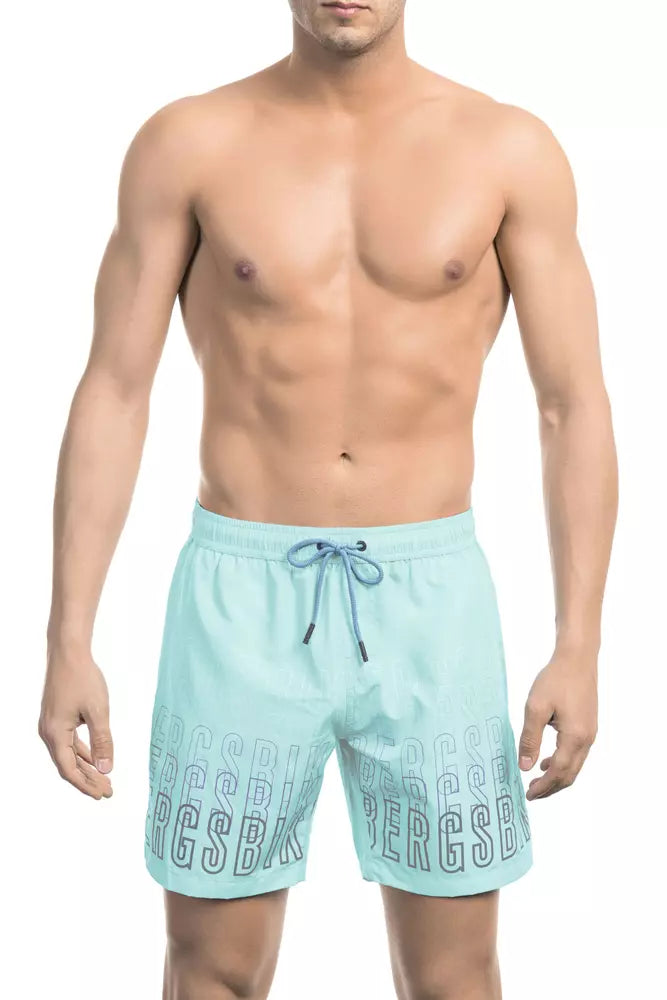 Bikkembergs Light Blue Polyester Men's Swim Shorts