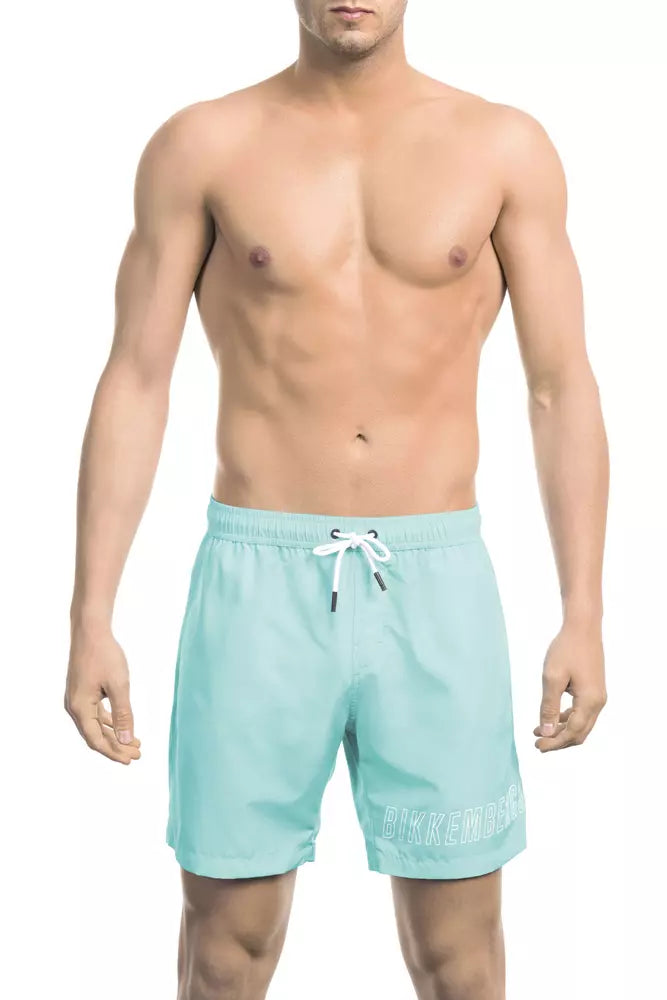 Bikkembergs Light Blue Polyester Men's Swim Shorts