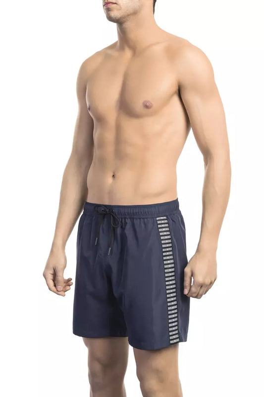 Bikkembergs Blue Polyester Men's Swim Shorts