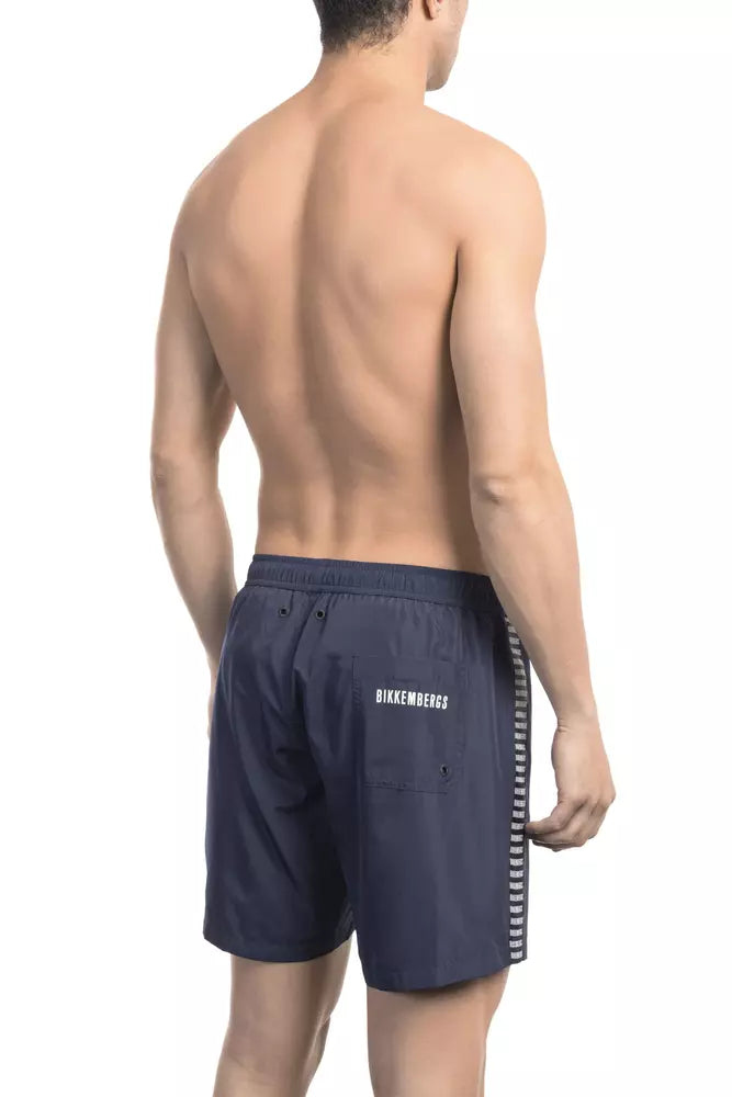 Bikkembergs Blue Polyester Men's Swim Shorts