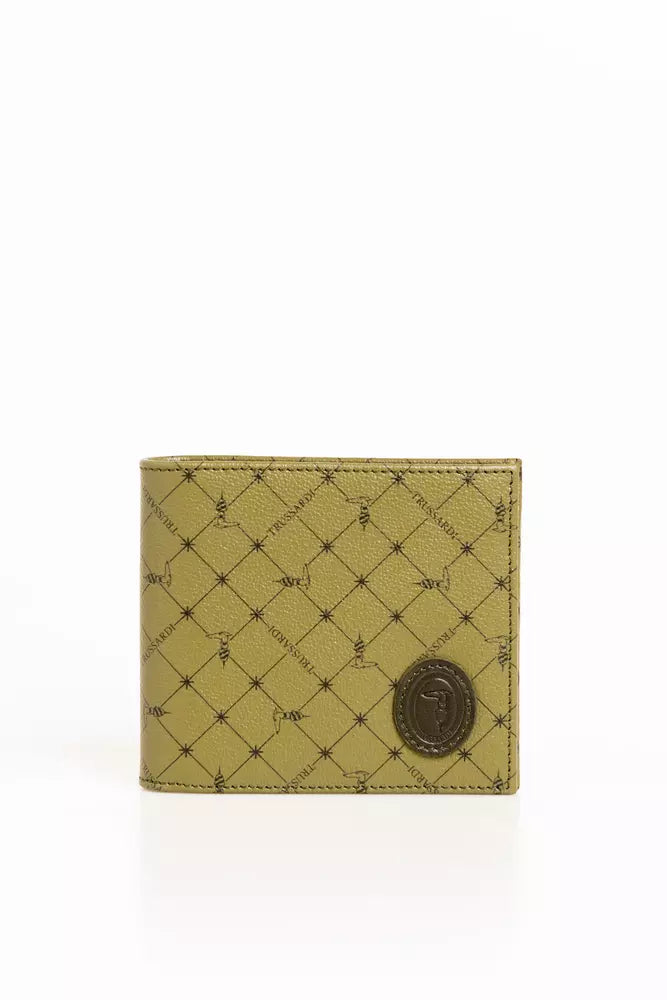 Trussardi Green Leather Wallet for Men