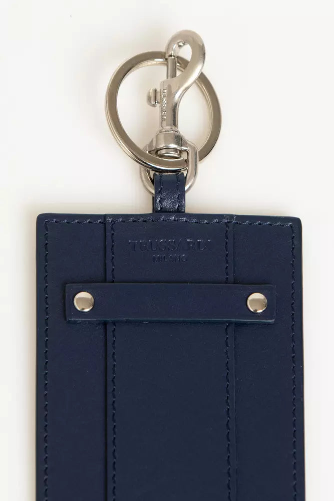 Trussardi Blue Leather Men's Keychain