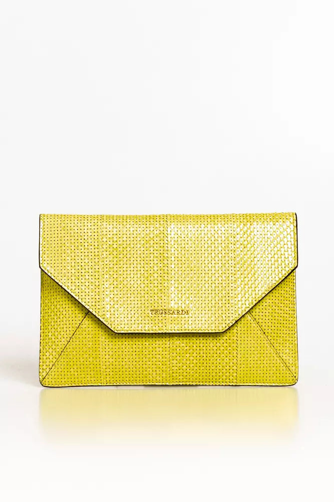 Trussardi Yellow Leather Ladies Clutch