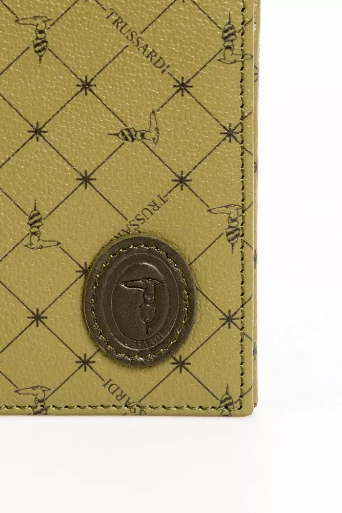 Trussardi Green Leather Wallet for Men