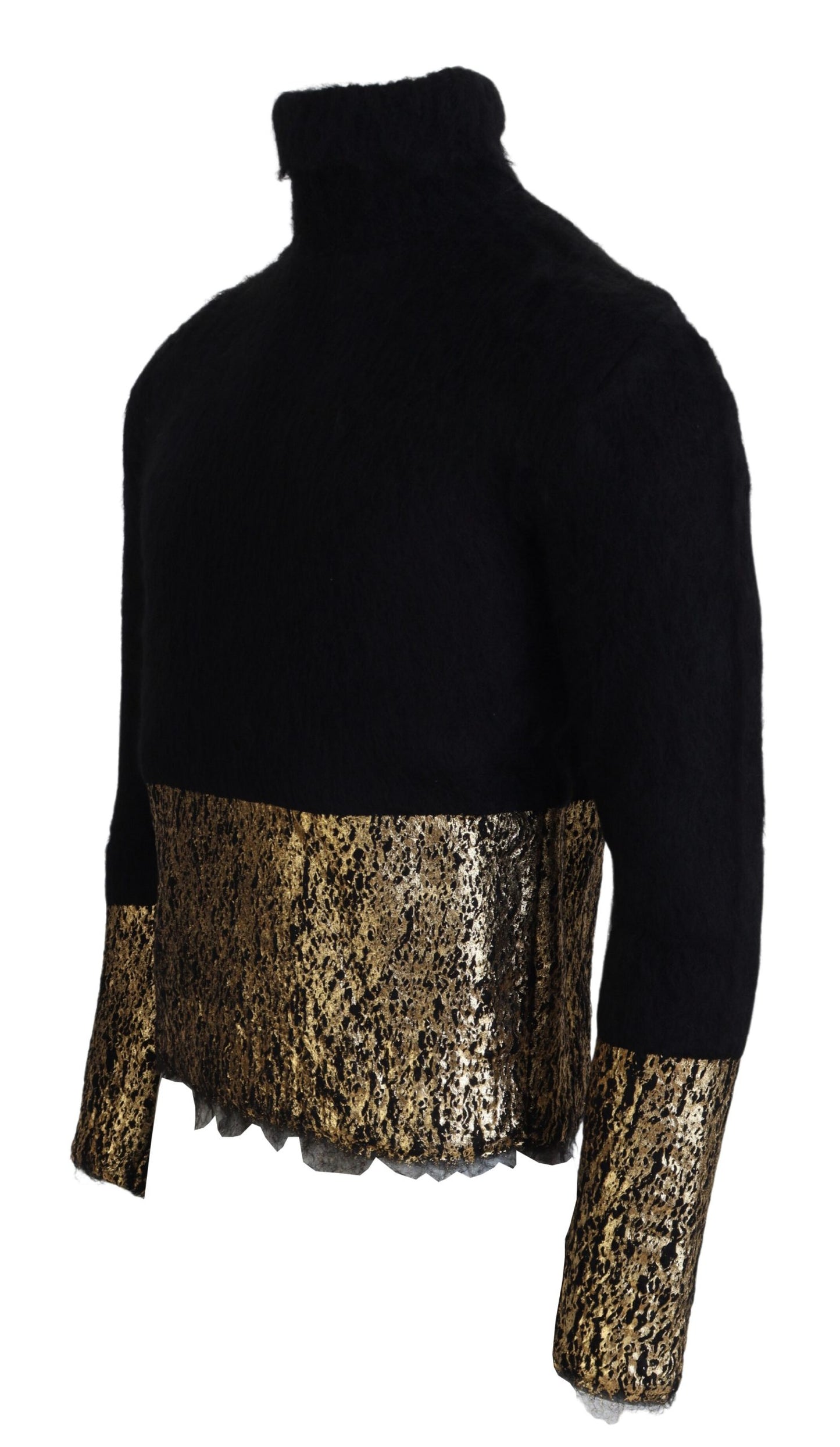 Dolce &amp; Gabbana Stunning black and gold crew neck sweater