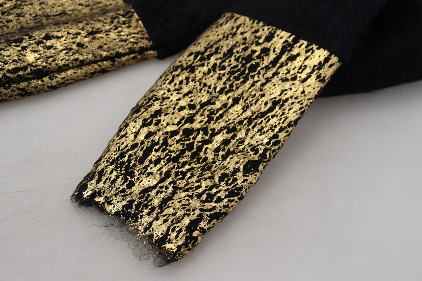 Dolce &amp; Gabbana Stunning black and gold crew neck sweater