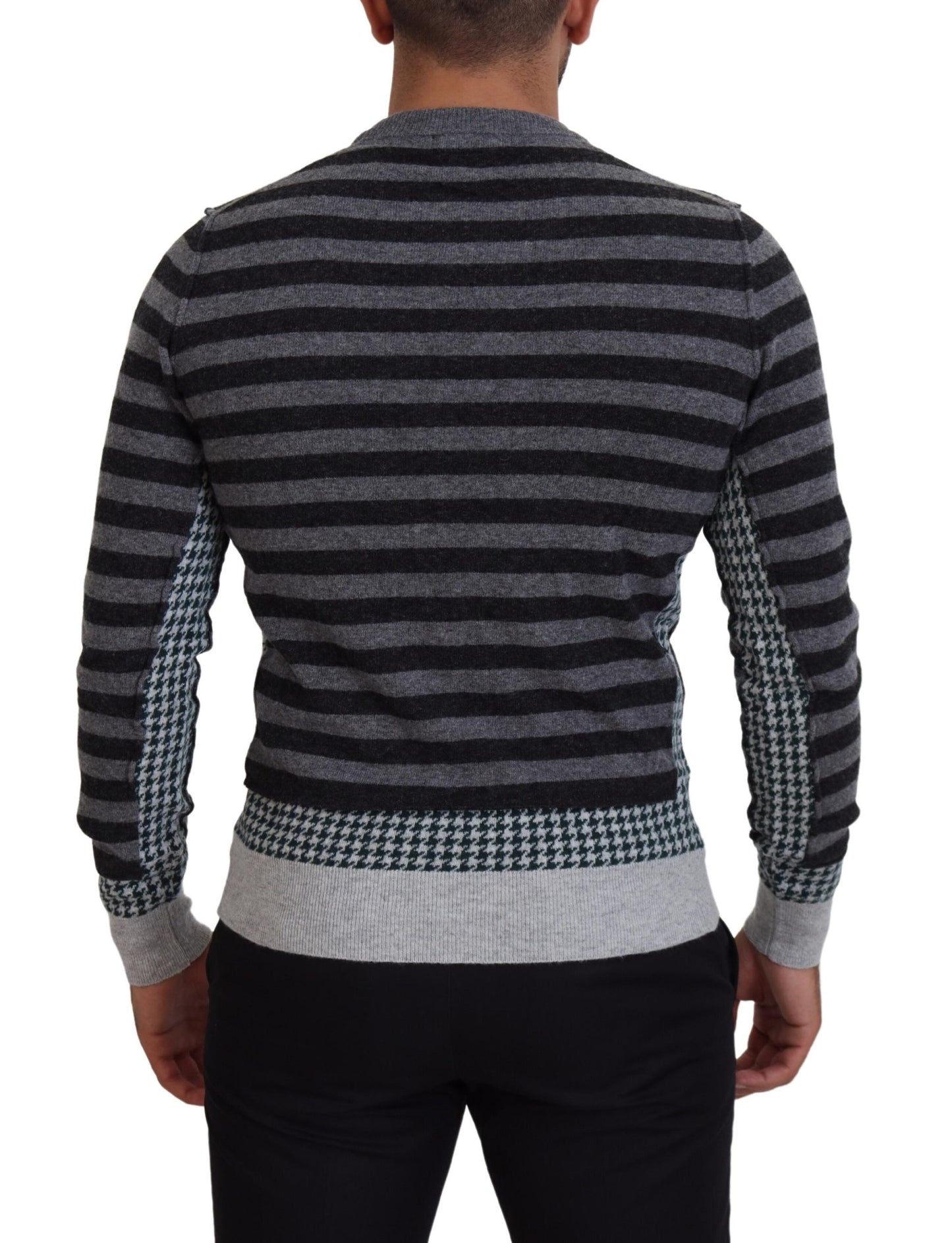 Dolce &amp; Gabbana Elegant striped wool round neck sweater