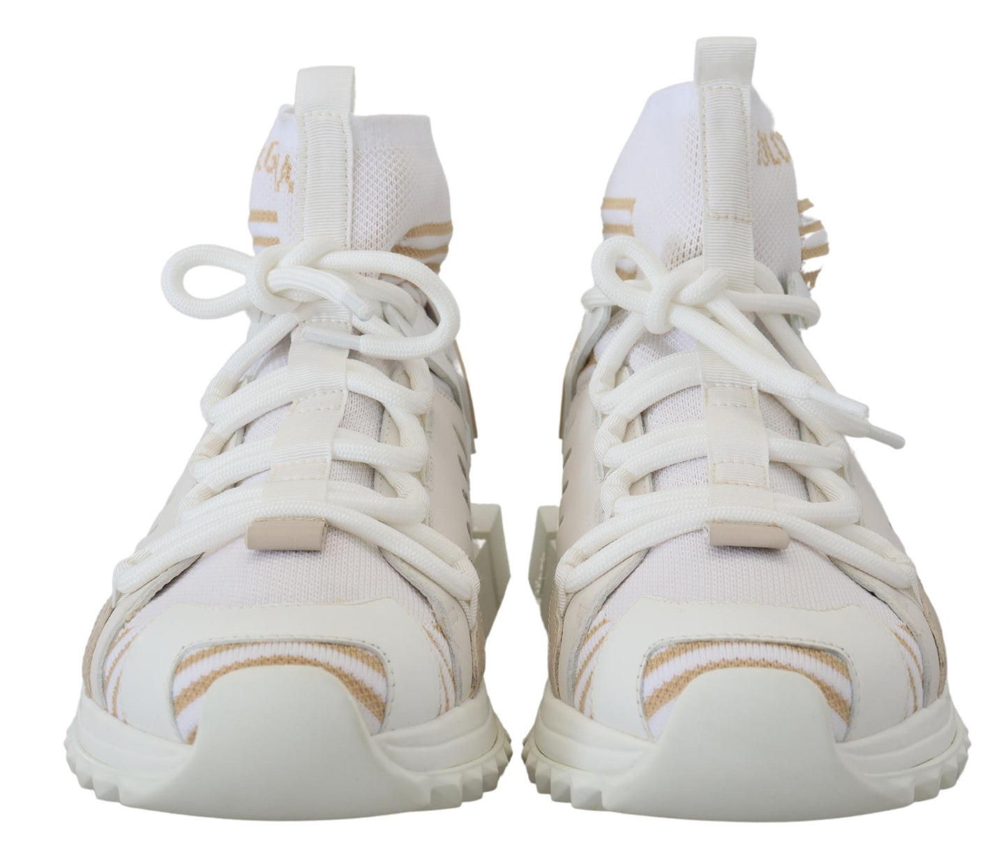 Dolce &amp; Gabbana Elegant White Beige SORRENTO Sneakers