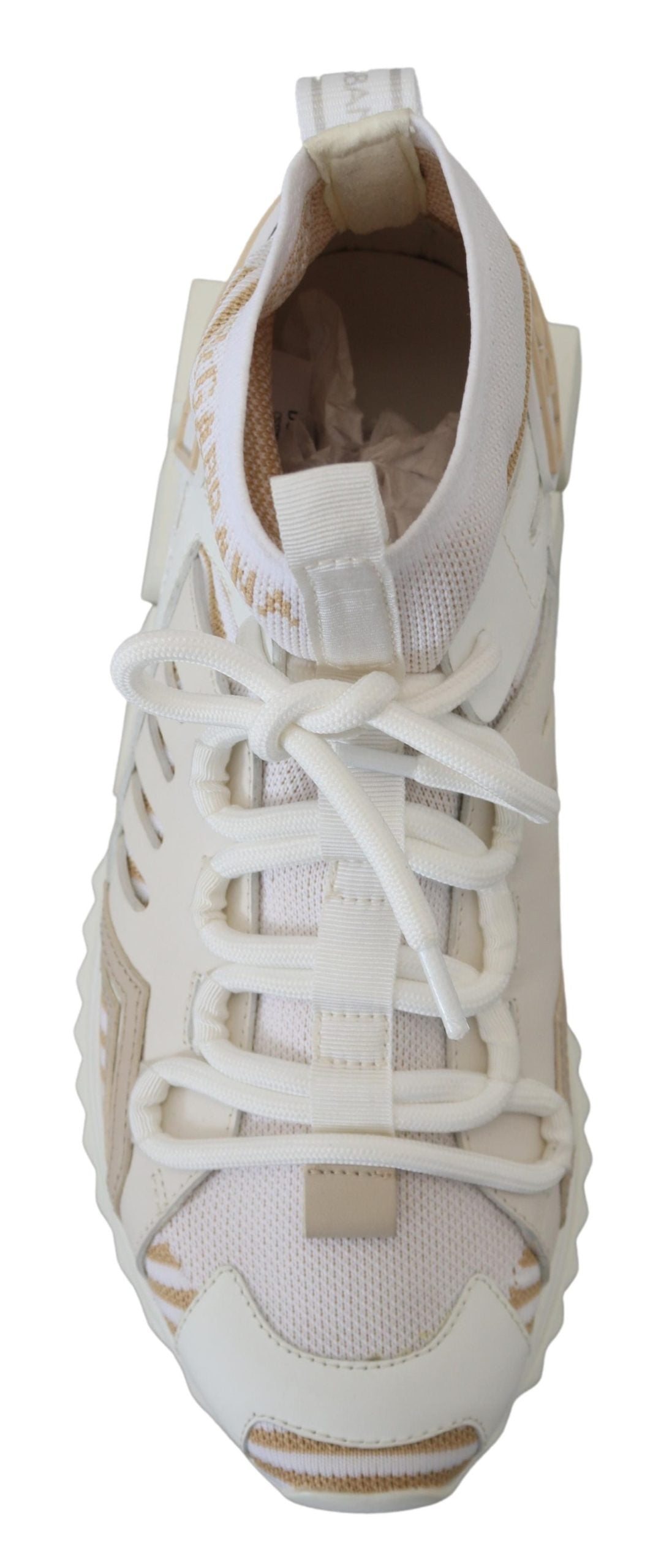 Dolce &amp; Gabbana Elegant White Beige SORRENTO Sneakers