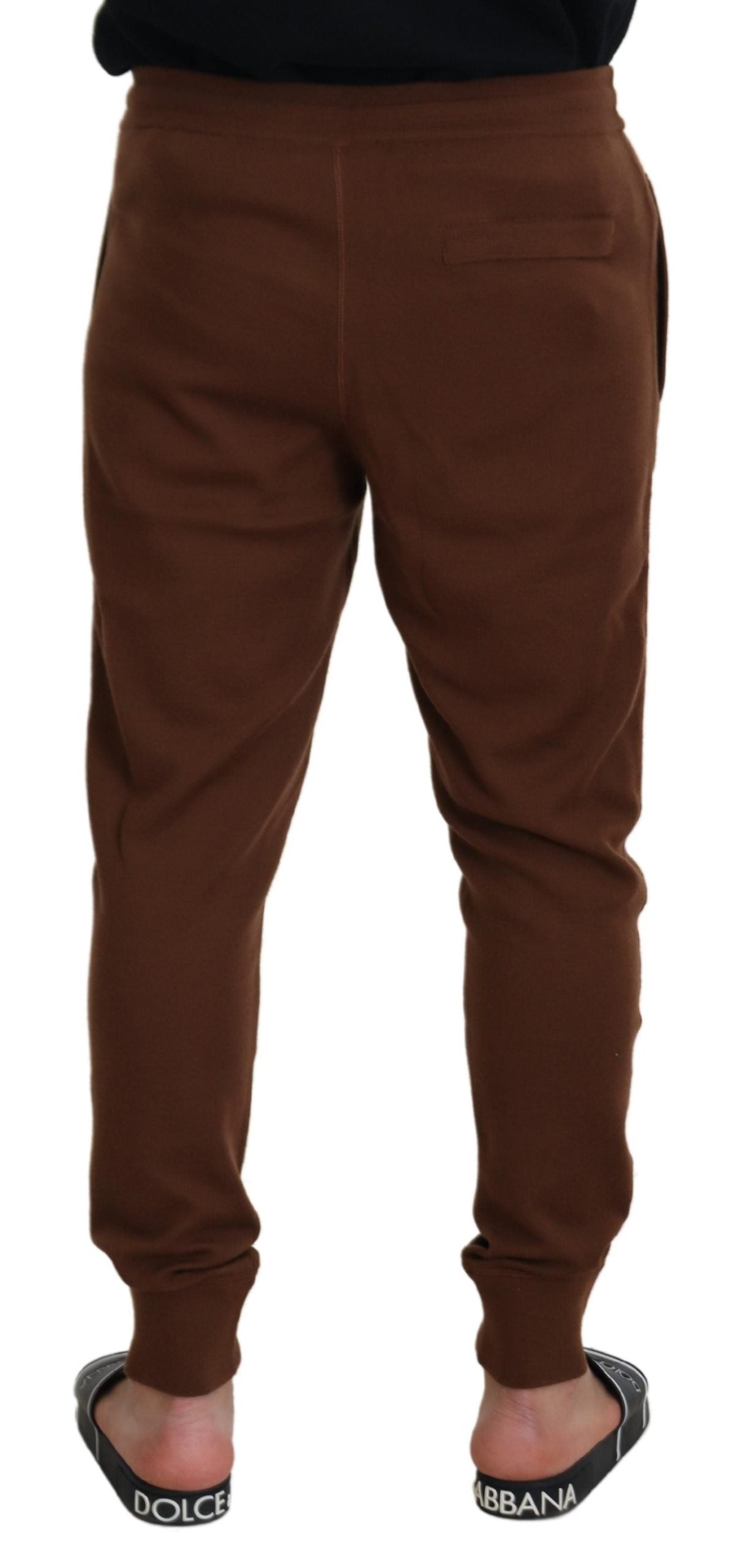 Dolce &amp; Gabbana Elegant Brown Cashmere Jogger Pants