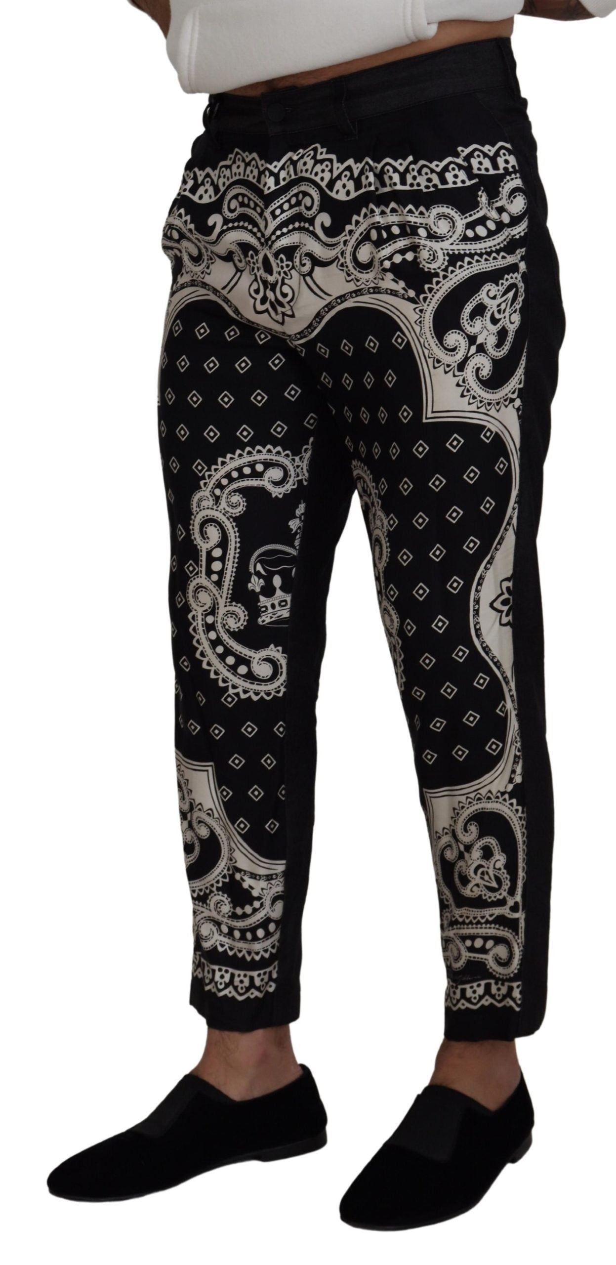 Dolce &amp; Gabbana Elegant silk-cotton trousers with bandana print