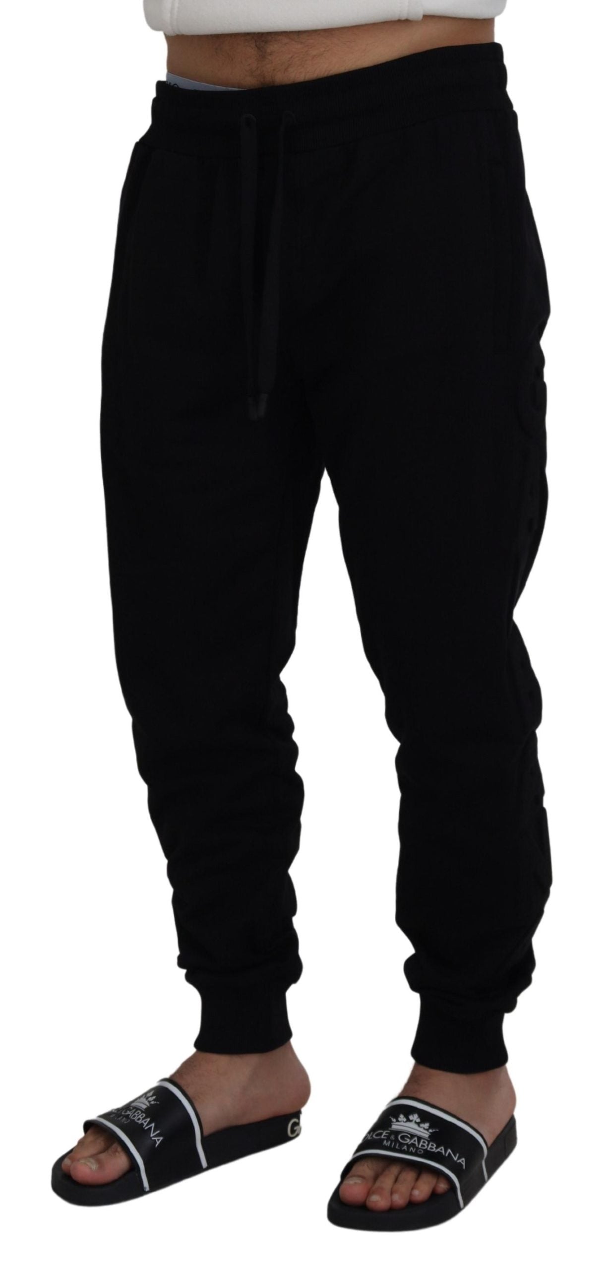 Dolce &amp; Gabbana Elegant Black Cotton Jogger Pants