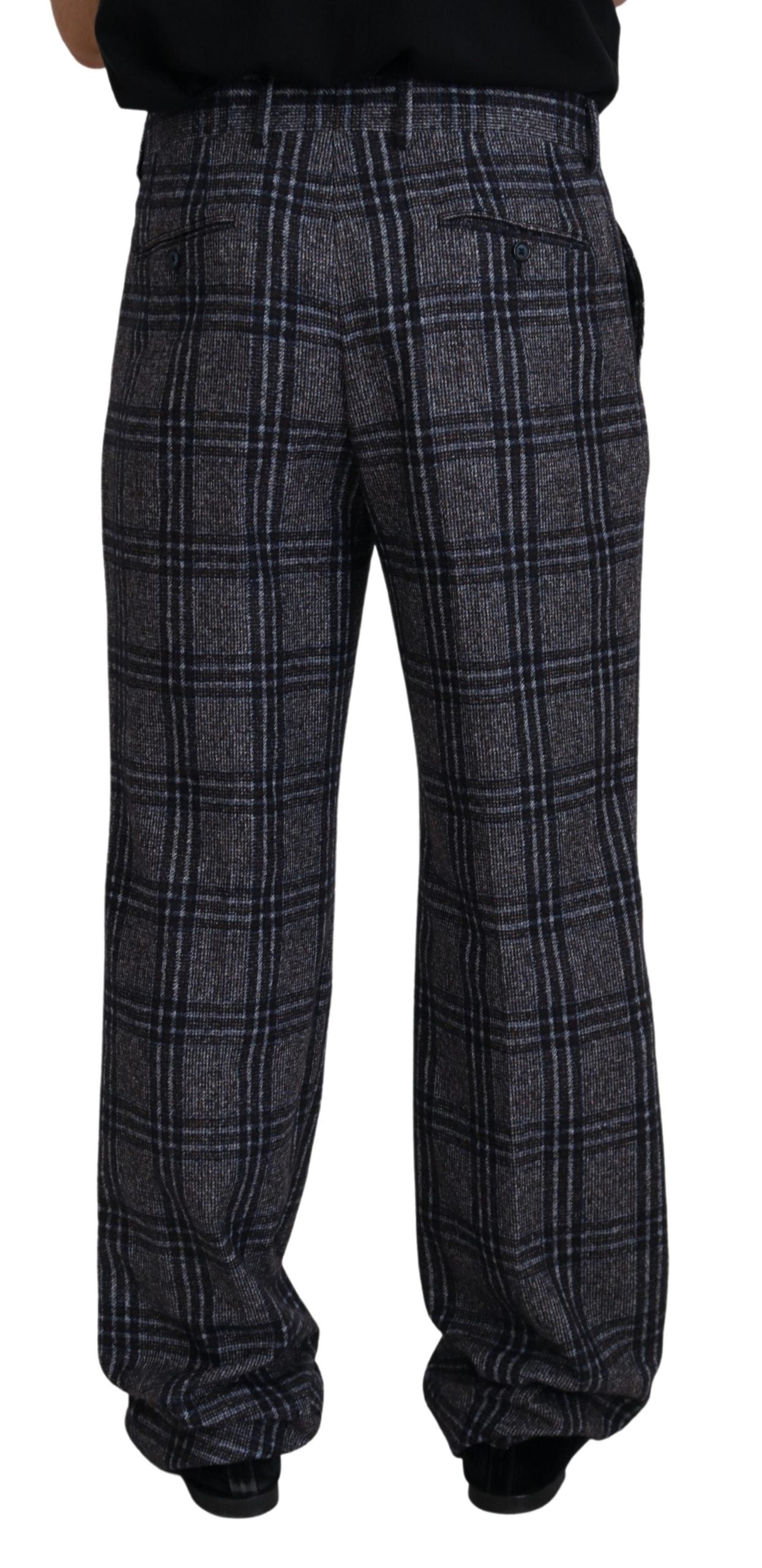 Dolce &amp; Gabbana Elegant grey checked alpaca blend trousers