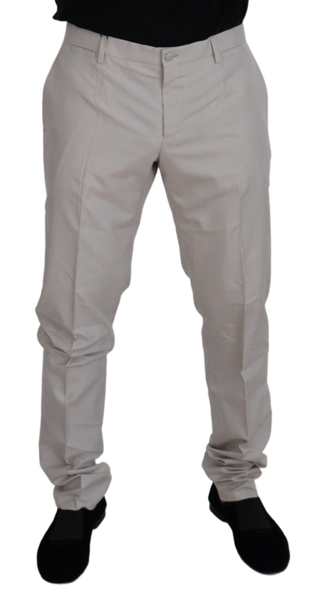 Dolce &amp; Gabbana Elegant off-white silk blend trousers