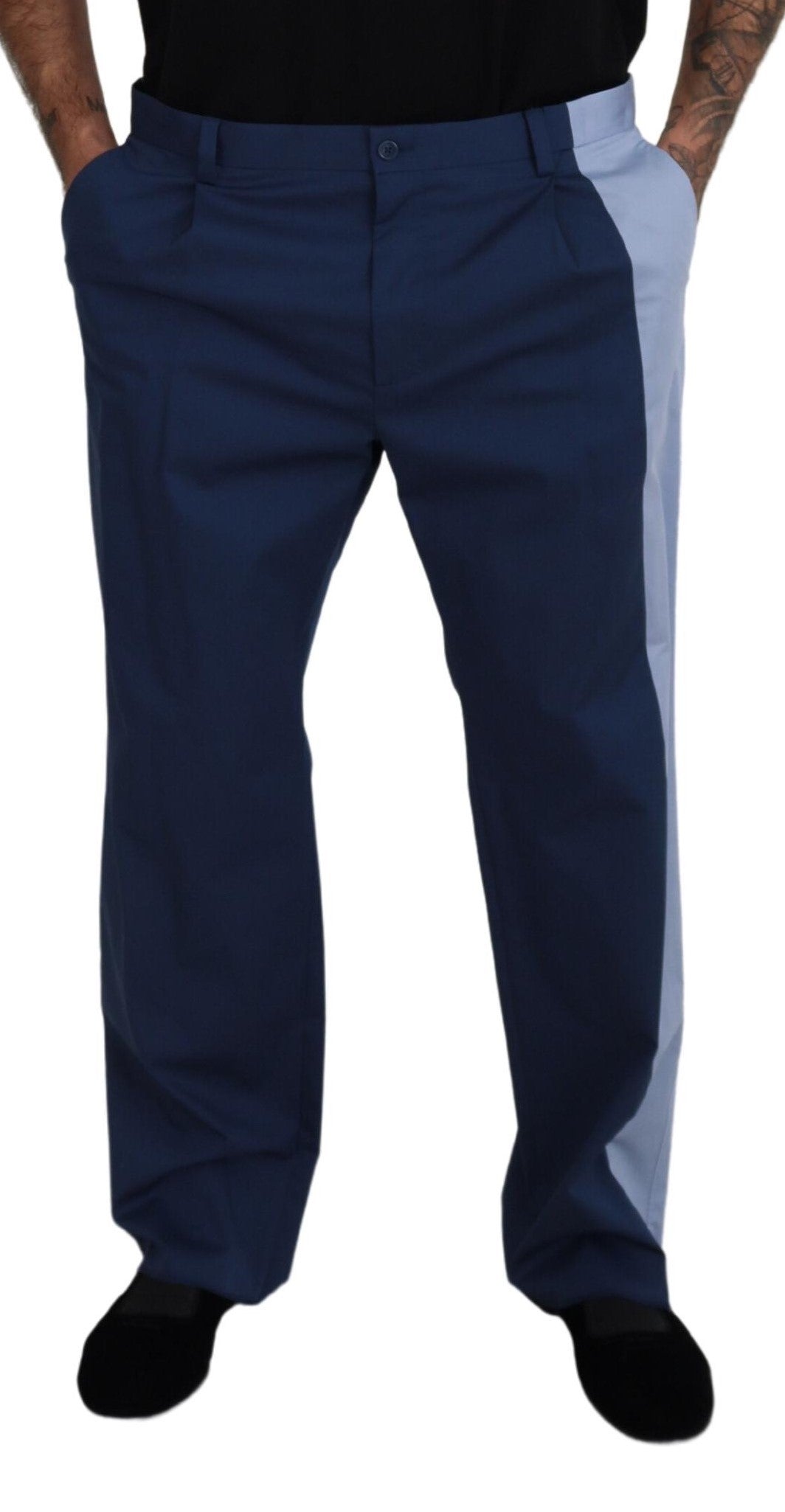 Dolce &amp; Gabbana Elegant blue cotton blend trousers for men