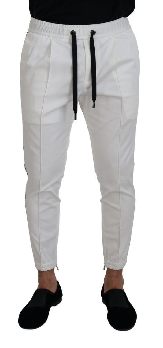 Dolce &amp; Gabbana Elegant white cotton jogger pants