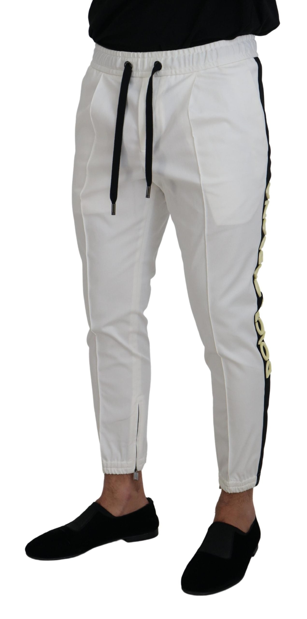 Dolce & Gabbana Elegante weiße Baumwoll-Jogger-Hose